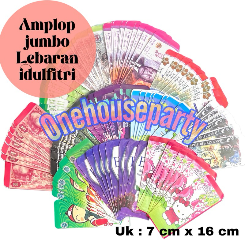 

Amplop Lebaran idul Fitri ukuran jumbo besar tanpa lipat uang amplop thr 2025 One House Party