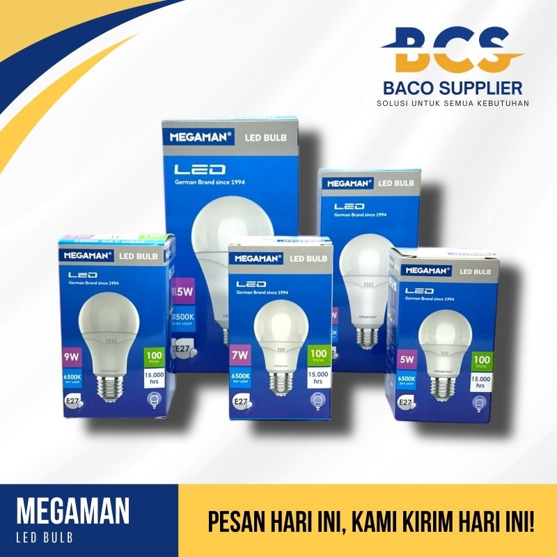 [MEGAMAN LED BULB BIRU] Lampu LED MEGAMAN Biru 5 Watt, 7 Watt, 9 Watt, 15 Watt, 25 Watt