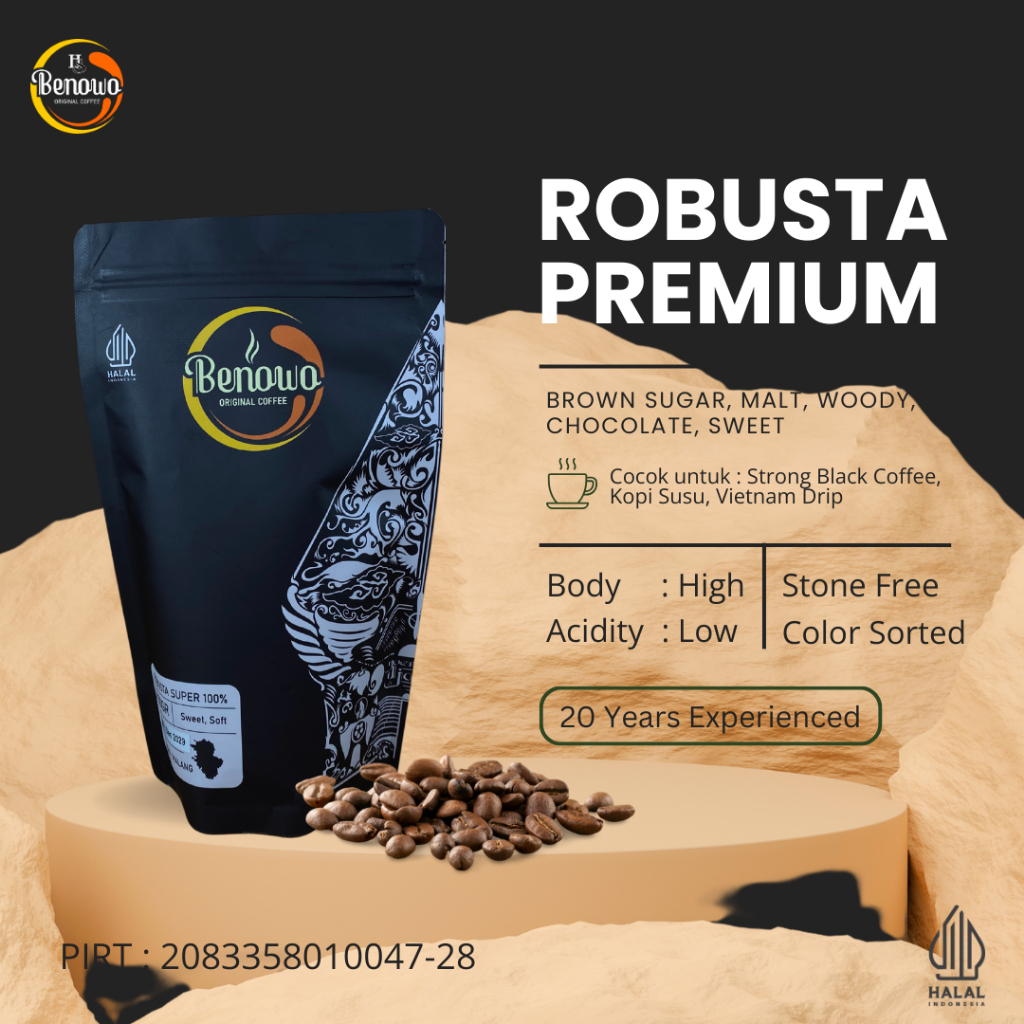 

Kopi Benowo | Robusta Super Bubuk 100% Murni Grade 1 Premium | 200Gram