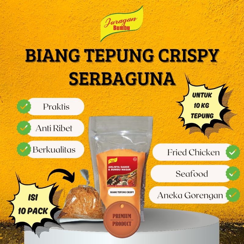 

Premix Biang Tepung Crispy Fried Chicken Gorengan Serbaguna 10 pack Premium