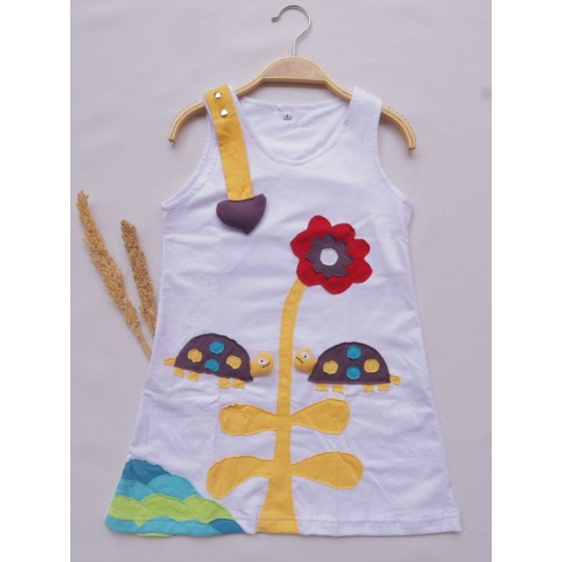 Dress Anak Little Turtle Bloom / Little Turtle Bloom Dress / Dress Anak Kado Ulang Tahun / Premium D