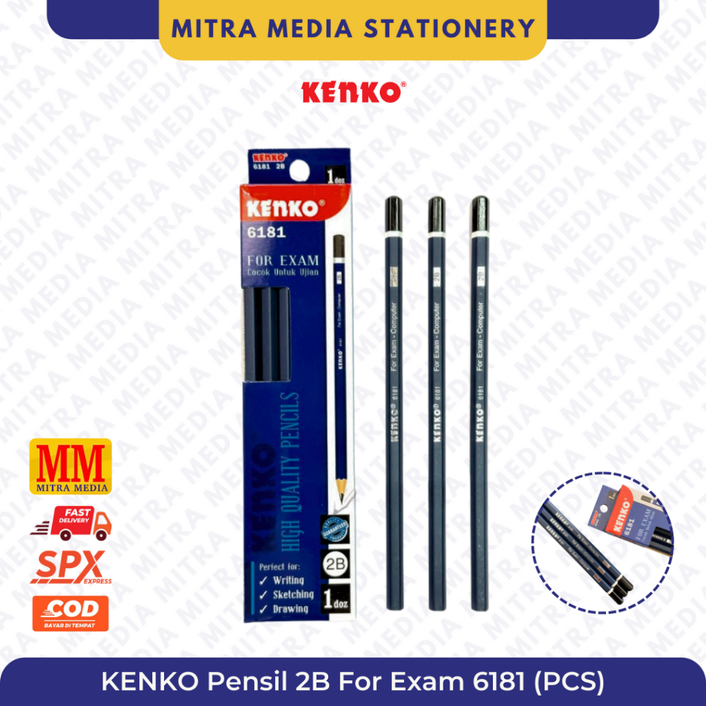

KENKO Pensil Serut 2B For Exam Model 6181 / Pensil Ujian