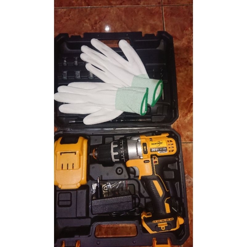 Bor tembok cordless impact drill 21v mirip dewalt