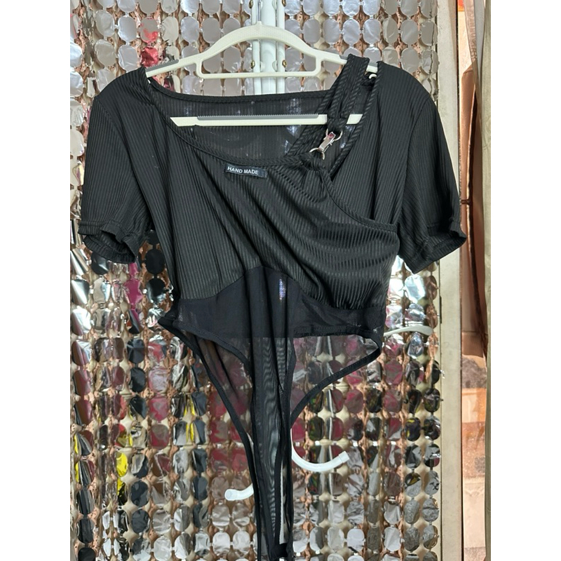 Jumpsuit Hitam Transparan