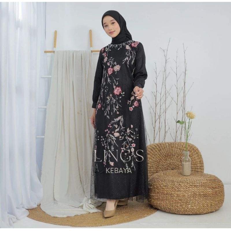 PREMIUM DRESS 2025 Tile Garden Kondangan Bridesmaid Jet Black Flamingo Pink Mauve Taro Burgundy Blue