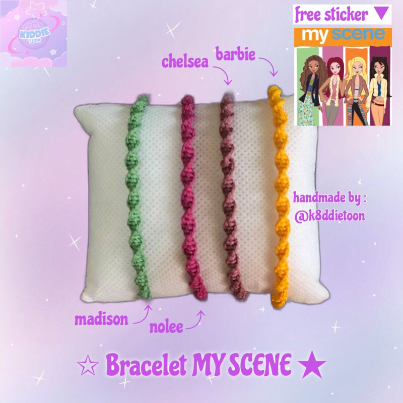 (D2) Gelang benang serut / macrame bracelet My Scene — free stiker