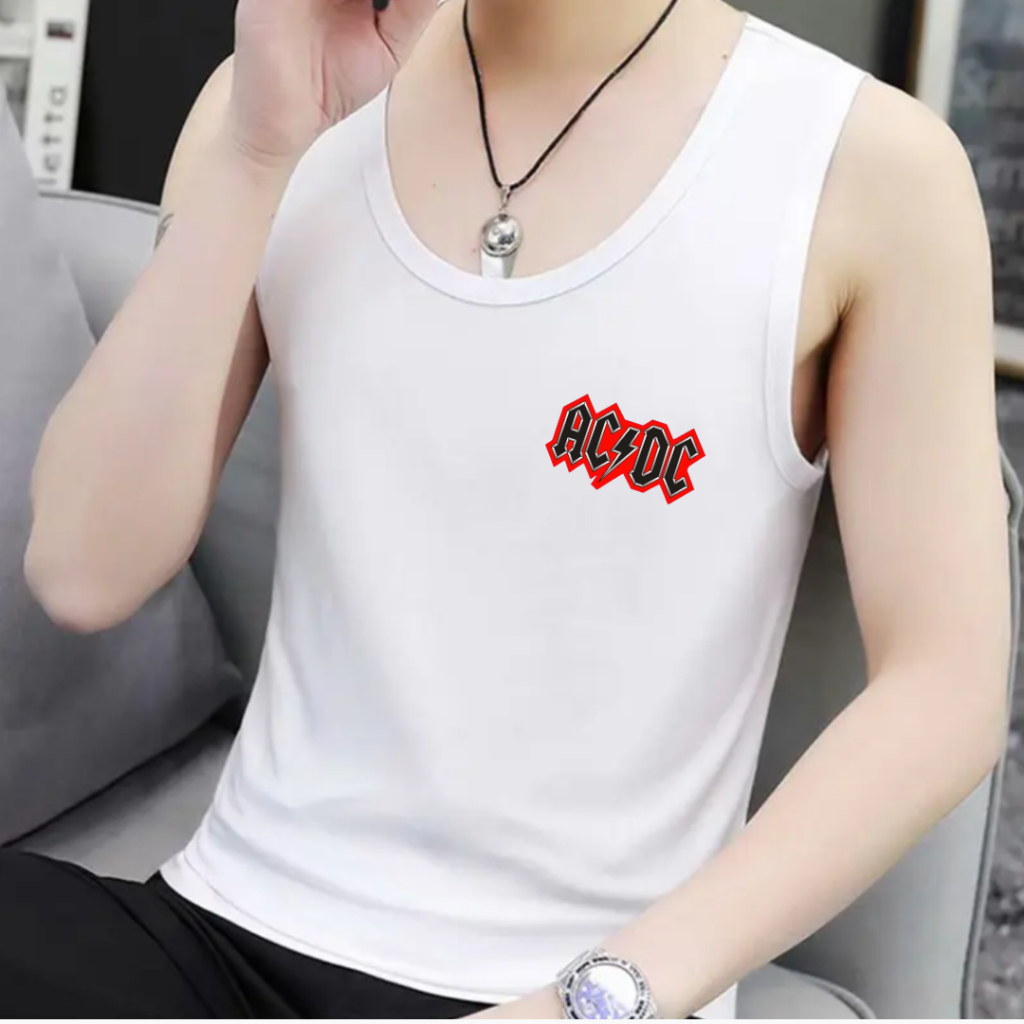 Singlet Pria ACDC Kutang Laki Laki Oblong Distro Tanpa Lengan TankTop COD