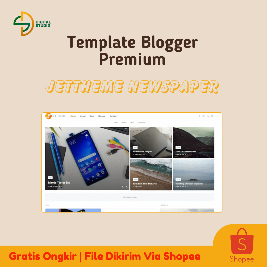 Template Blogger Premium JetTheme Newspaper