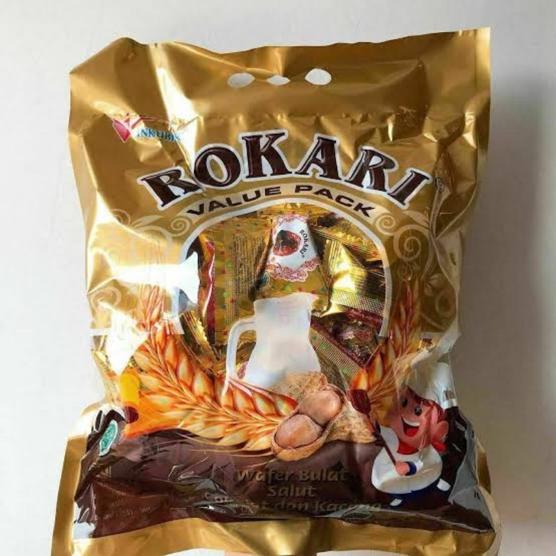 

ROKARI SNACK WAFER SALUUT COKLAT KACANG BULAT NETTO 300 GR