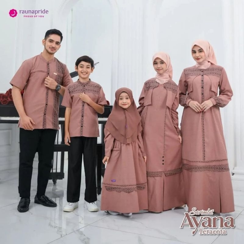 Gamis Rauna Ayana Teracota Gamis Dewasa Rauna | sarimbit Rauna Ayana Teracota | gamis santai resmi