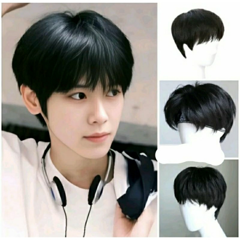 wig pria/pig pendek/wig palsu/wig pria /wig pendek pria /wig cowok 01