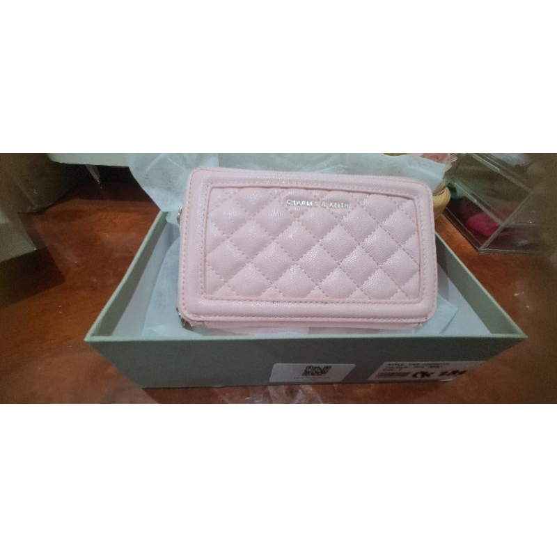 Ready Stock C Quilted Boxy Long Wallet Clutch
