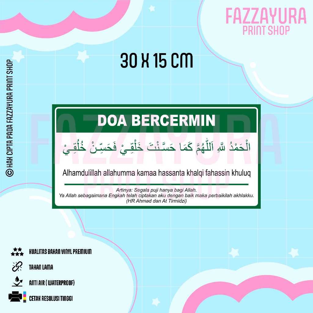 

STICKER DOA BERCERMIN 30 X 15 CM