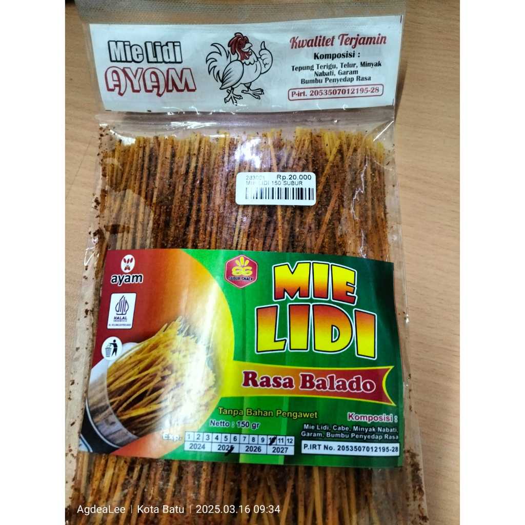 

Mie Lidi Balado 150 gr 283001