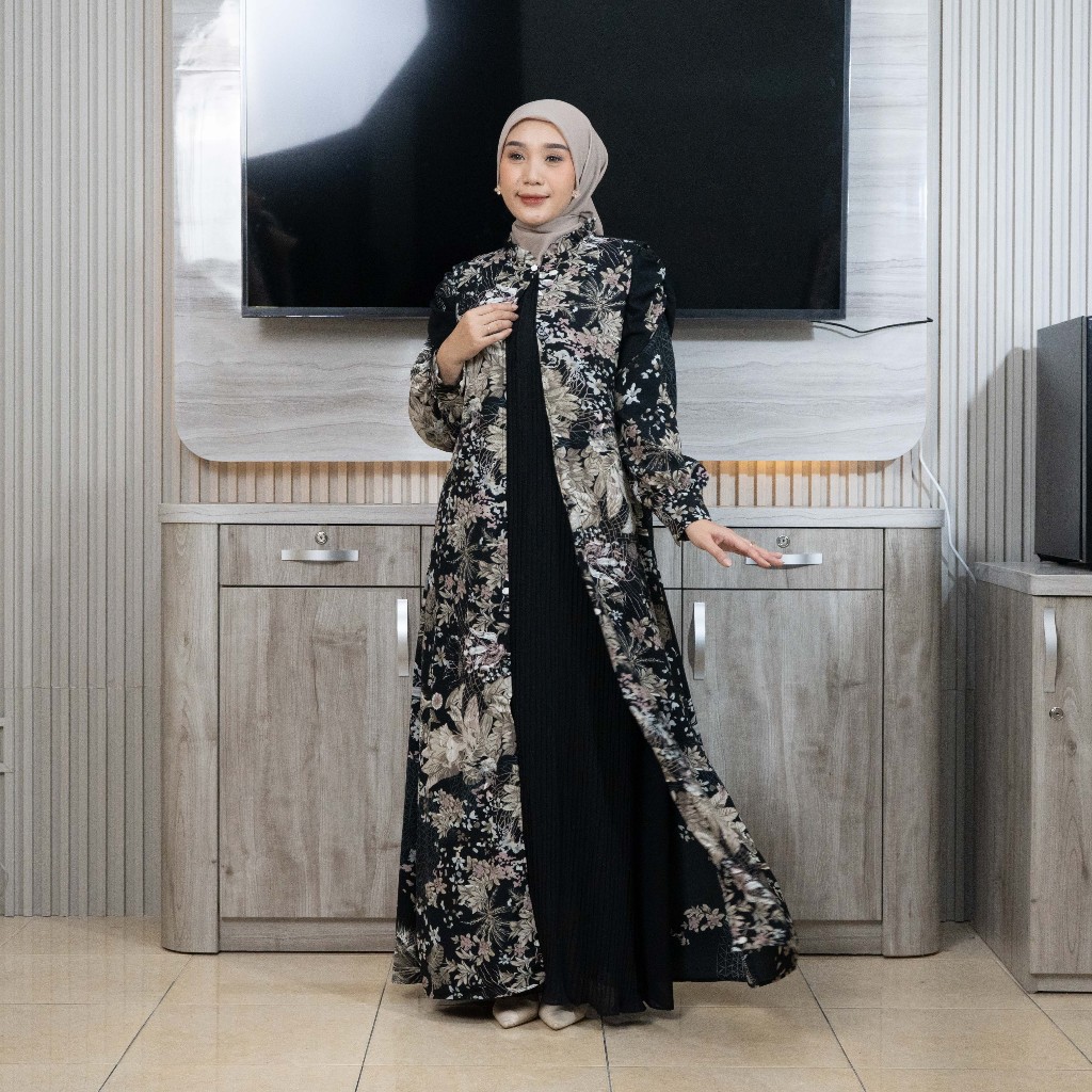 MAYANG COLLECTION - DRESS G02883 | GAMIS TUNIK BLOUSE MIDI DRESS ATASAN WANITA BROKAT SARIMBIT LEBAR