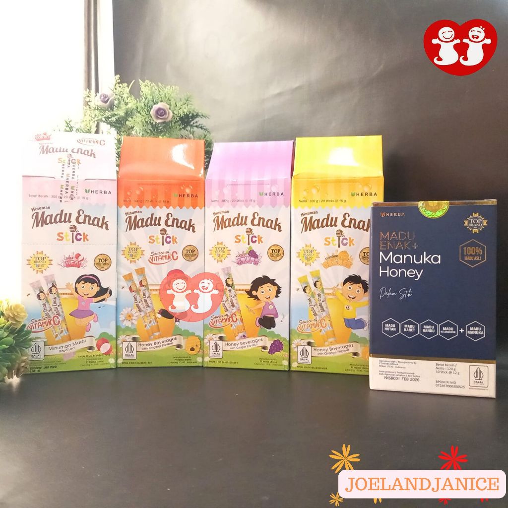

Madu Enak Stick isi 20 Stick per Box Madu + Vitamin C/Madu Enak Manuka isi 10 Stick