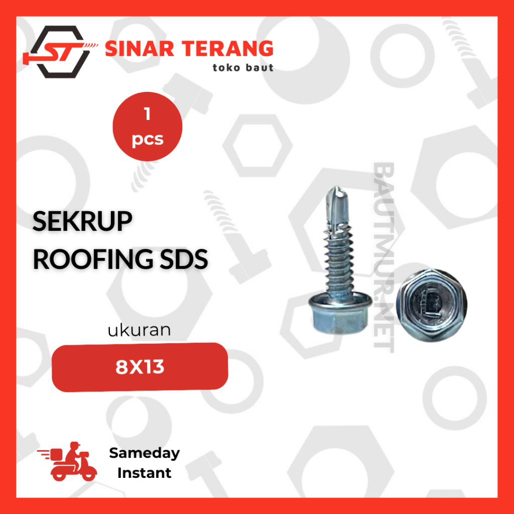 Sekrup Roofing Sds 8x13 | Skrup Baut Baud Roofing Sds Moon Lion