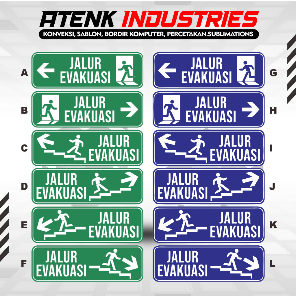 

STIKER TITIK KUMPUL, STIKER JALUR EVAKUASI Bahan Vinyl