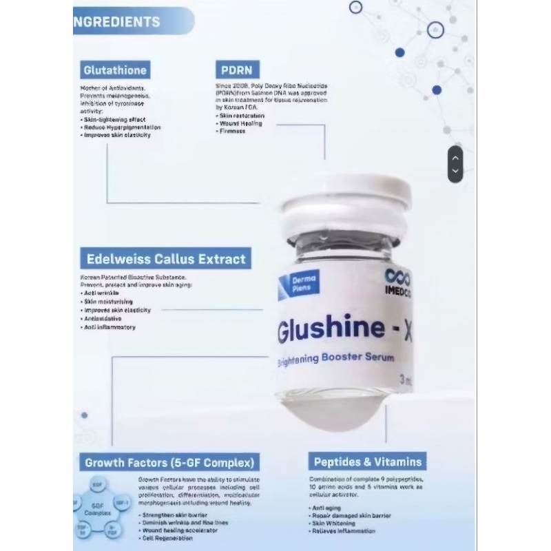 ￼New Glushine - X Glushine-X PDRN DNA Salmon + Whitening BPOM 1 box