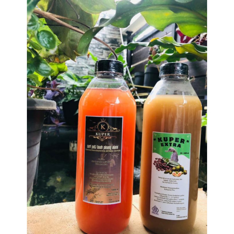 

Saripati buah pinang 1 liter & Saripati Robusta extra Tangkur kuda laut 1 liter