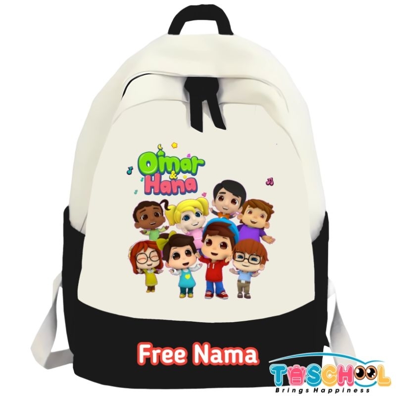 TAS RANSEL ANAK OMAR DAN HANA FREE NAMA