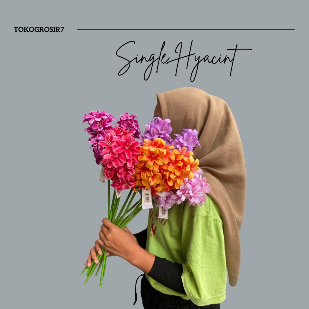 Bunga Palsu SINGLE HYACINTH flower Artificial Premium Delphinium Artificial Flocking Hyacinth