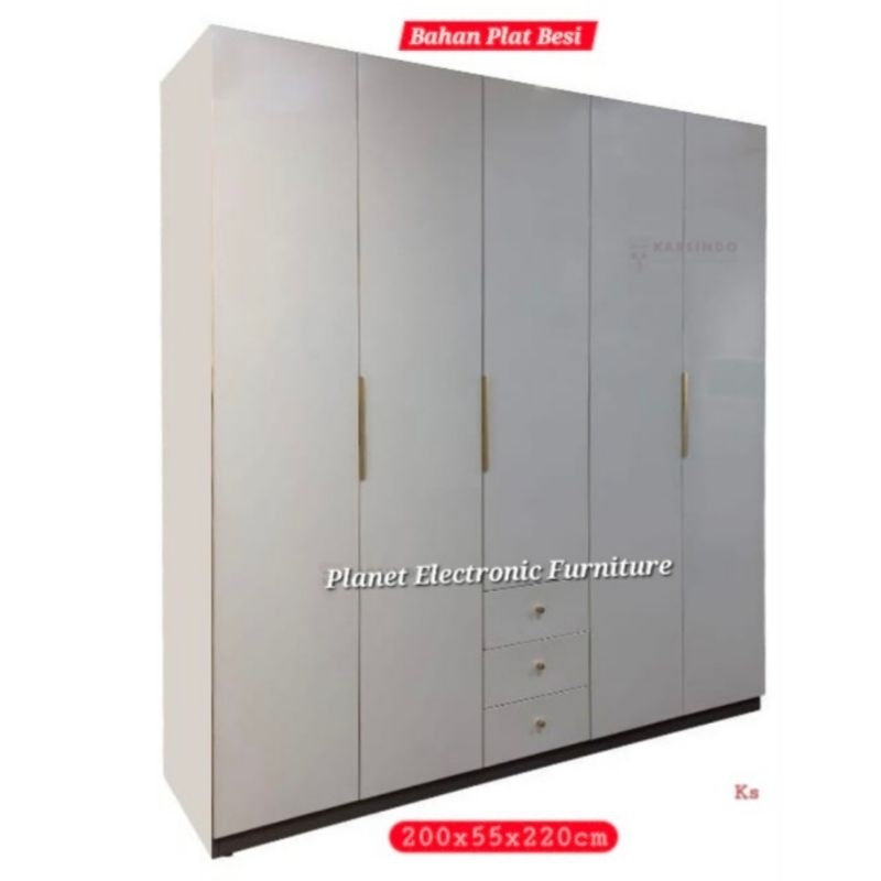 Lemari Pakaian Plat Besi Besi 200cm Lemari baju lemari anti rayap lemari tahan banjir lemari besi pr