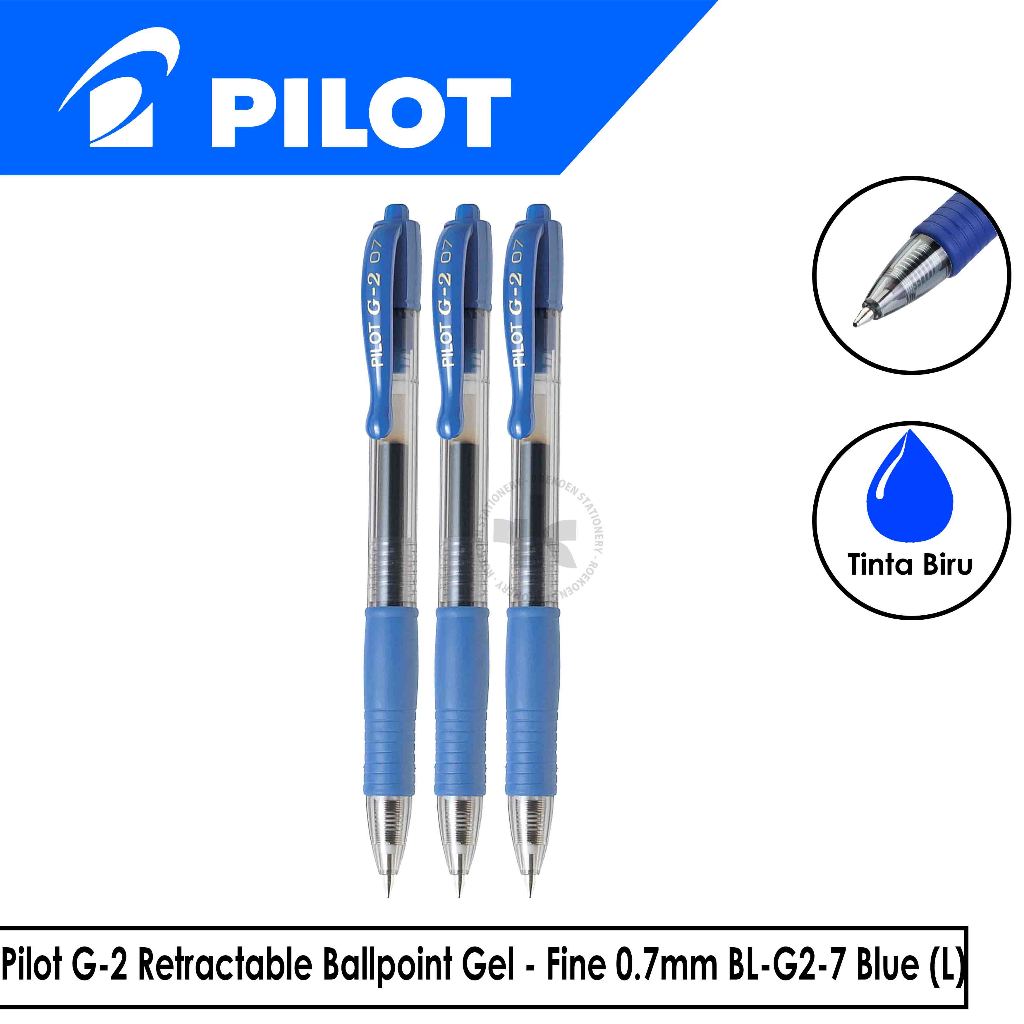 

Pilot G-2 Retractable Ballpoint Gel - Fine 0.7mm BL-G2-7 Blue (L)