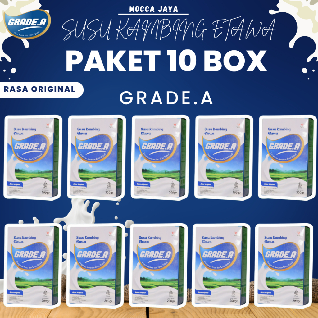 

PAKET MURAH 5&10 BOX GRADE.A SUSU KAMBING ETAWA RASA ORIGINAL 200GR BPOM