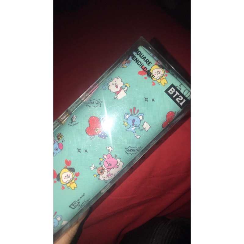 

OFFICIAL bt21 line friends square pencil case
