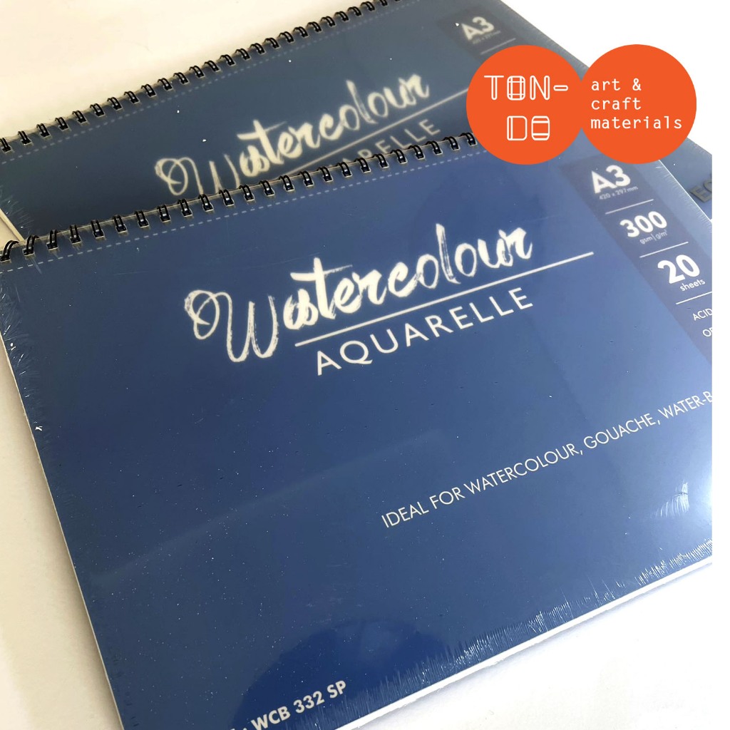 

VTEC WATERCOLOUR BOOK A3 300GSM 20 SHEETS IDEAL FOR WATERCOLOUR, GOUACHE, WATER-BASED MARKERS