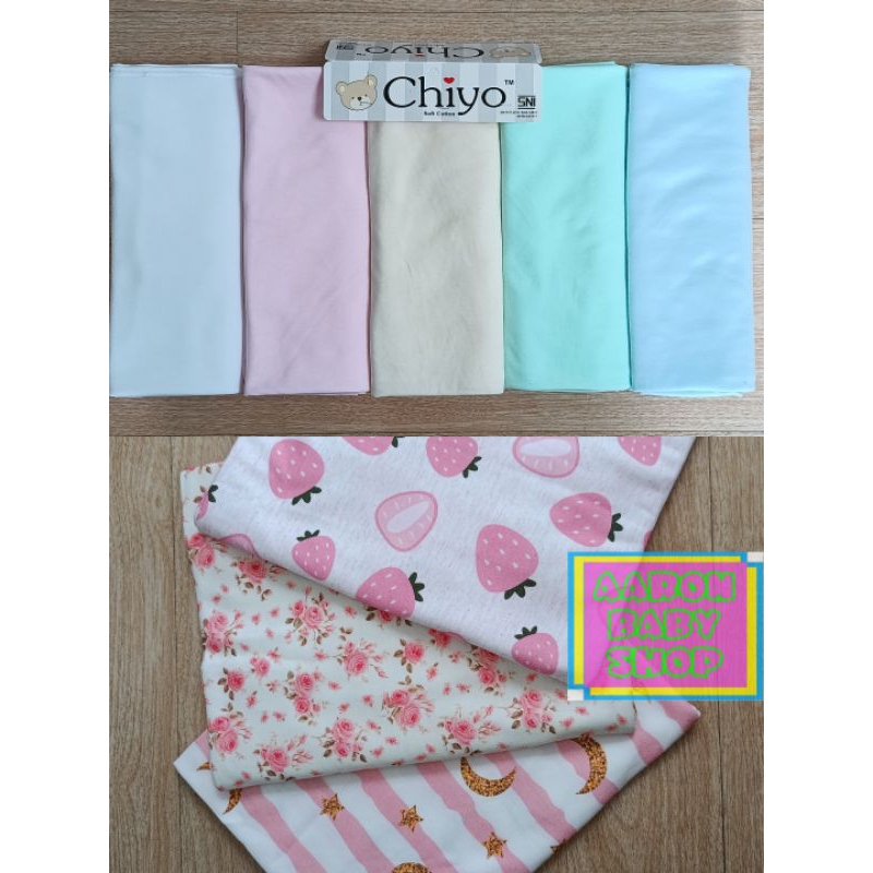 CHIYO Bedong Bayi / Selimut Polos - Soft Cotton SNI Putih / Pink / Kuning / Hijau / Biru