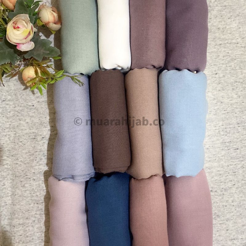 Muara Hijab || Hijab Arabian Voal Premium 120cm x 120cm, Hijab Ringan, Hijab BerTekstur, Hijab Jatuh