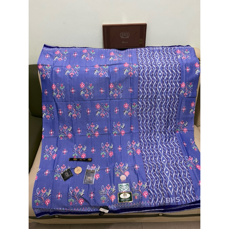 Sarung BHS MST Sutra 50% Spunslik Mercerized Warna Biru Terang
