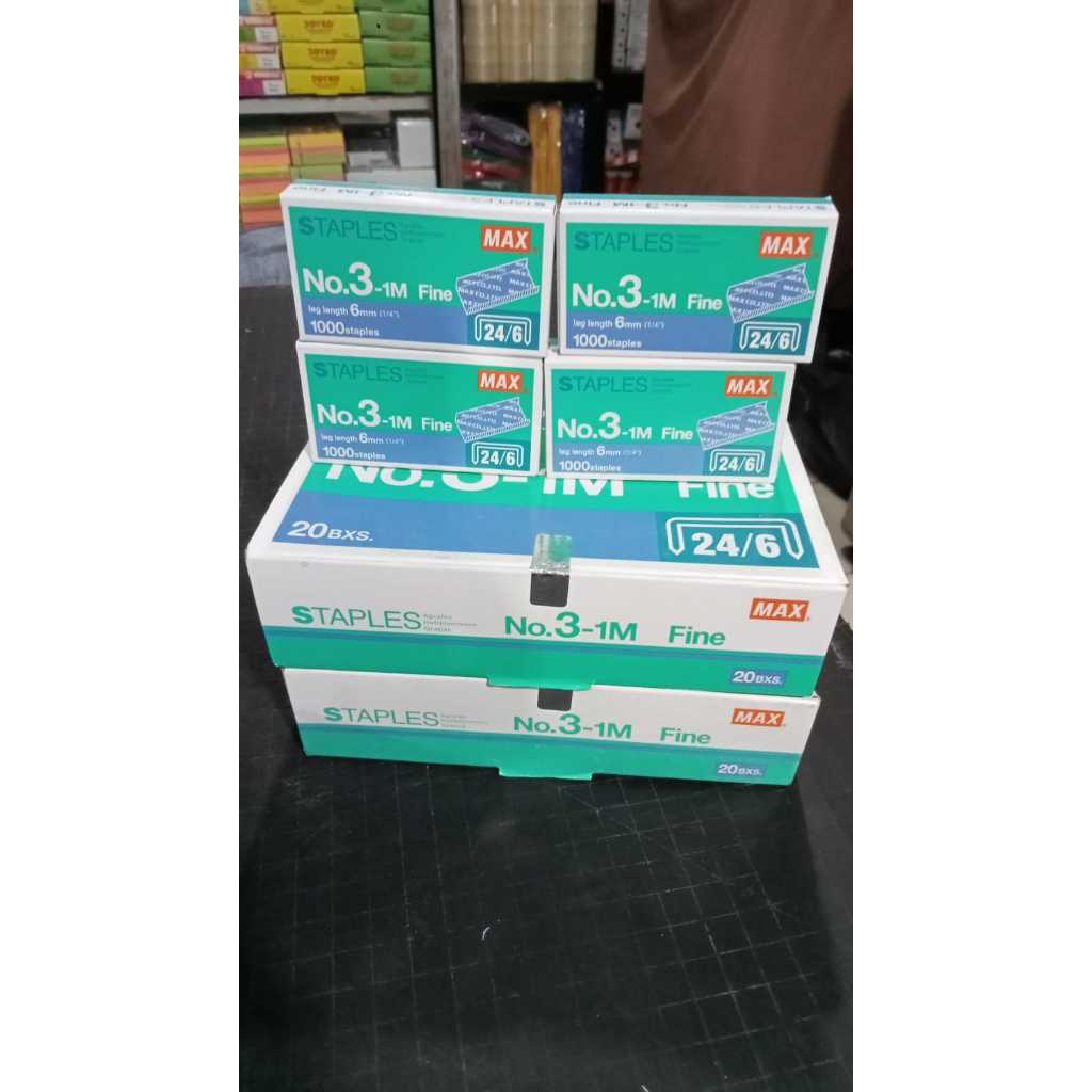 

REFILL STAPLES MAX NO.3-1M / ISI STAPLES MAX NO.3 / 1 PACK ISI 20 BOX
