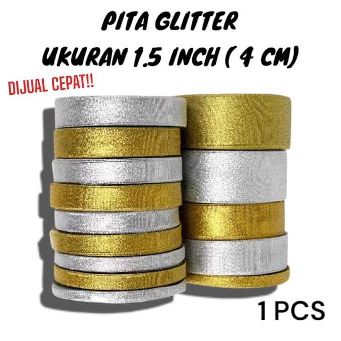 

PITA GLITTER UKURAN 1.5 INCH (4CM)/EMAS/PERAK/GOLD/SILVER