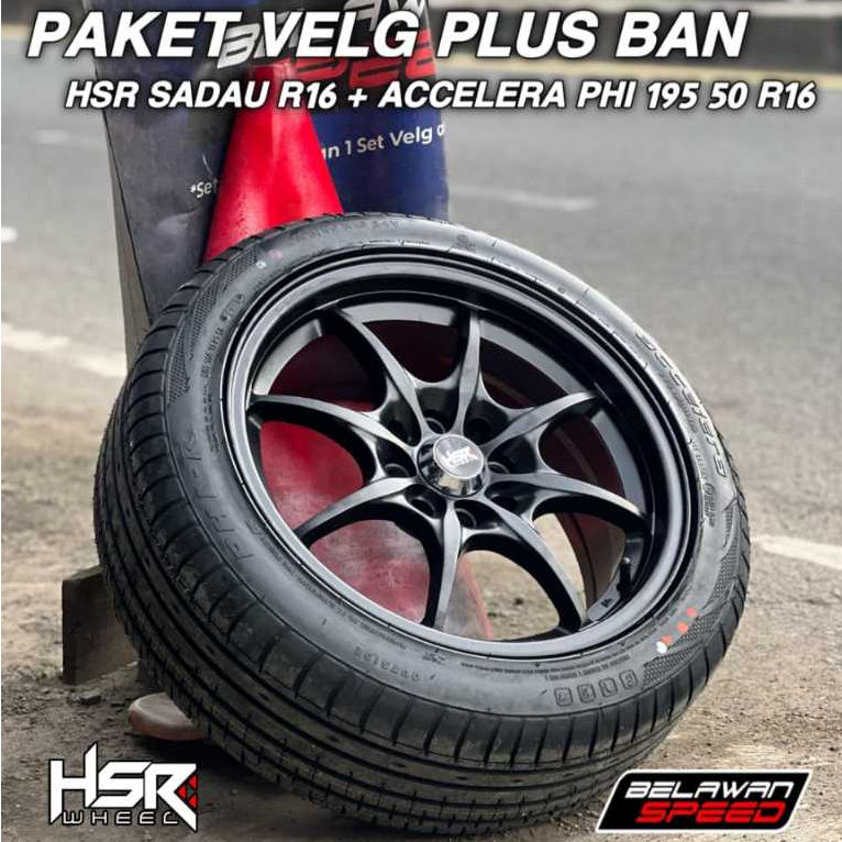 Paket Velg Mobil Racing Plus Ban Ring 16 untuk Honda Jazz Agya Ayla Calya Sigra Avanza HSR SADAU