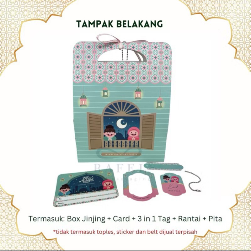 

Kotak hampers lebaran Box hampers idul fitri lebaran isi 2 toples jar 600ml/800ml box only