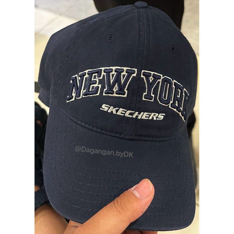 Topi Skechers New York Original 100% Biru Navy (NEW)
