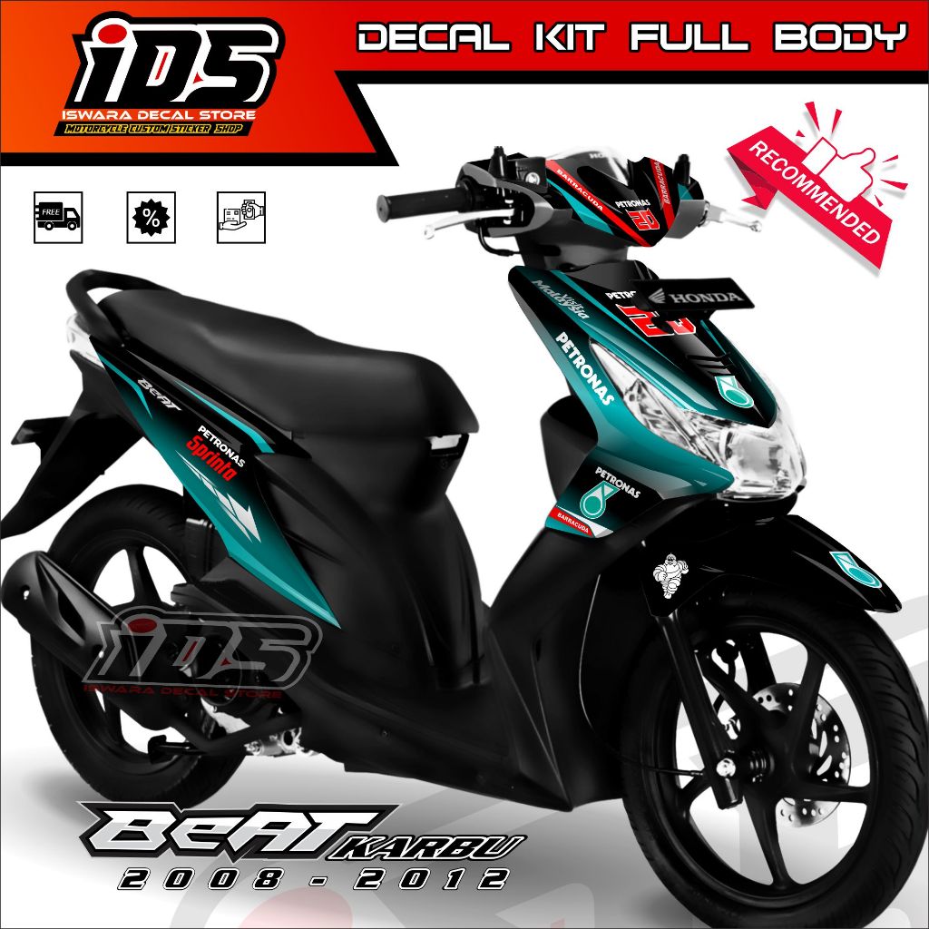 Stiker Decal Beat Karbu Full Body Dekal Beat Karbu Stiker Variasi Beat Karbu Petronas