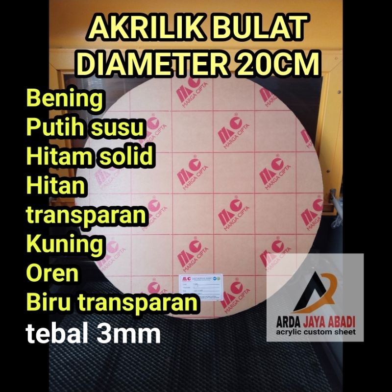 

Akrilik bulat diameter 50cm tebal 3mm marga cipta