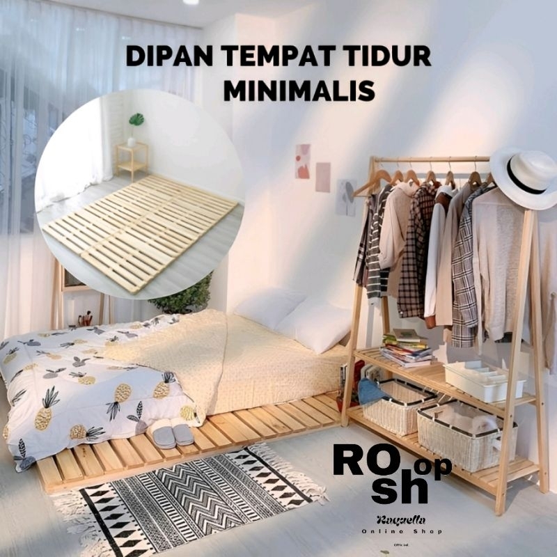Dipan Kayu Kasur Minimalis / Dipan kayu Palet / Dipan Kasur Lesehan / 140x200x8cm / Dipan Kayu Minim