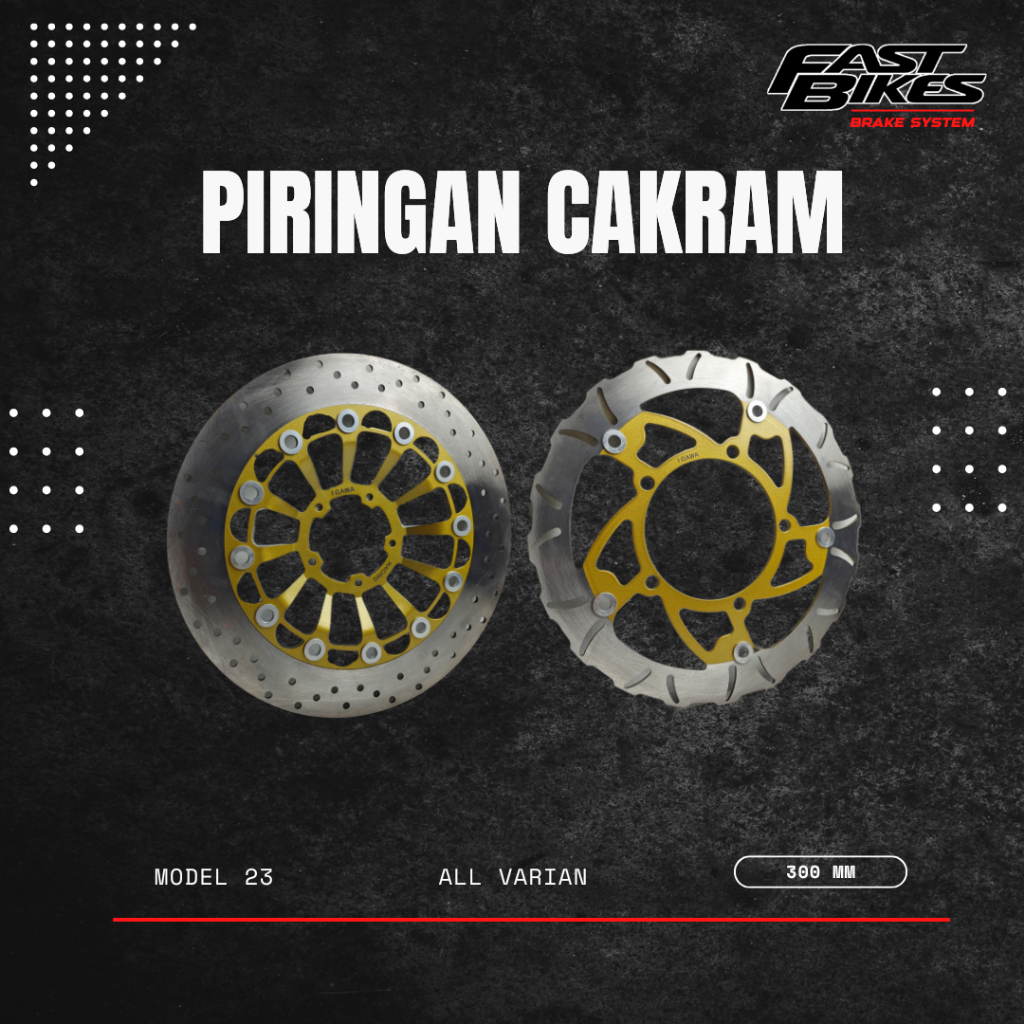 IGAWA Piringan Disc Cakram 23 05 Floating Rem Depan Lebar Bulat 300MM + Breket Supra X Tiger Old