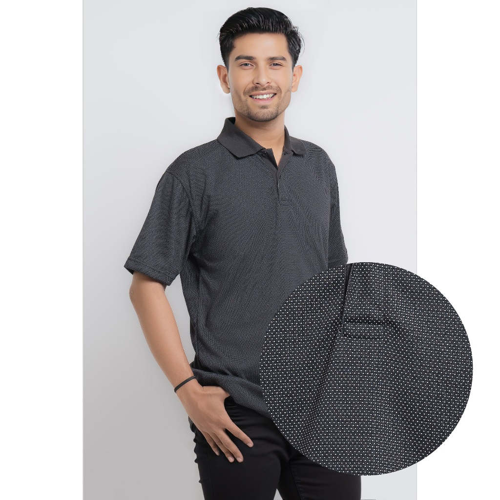 Baverre Man by Hassenda - Kaos Polo Motif Pria Katun Vince Black