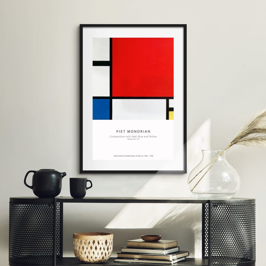

Lukisan Dinding Art Print - Piet Mondrian Composition - 40x60 Frame Hitam