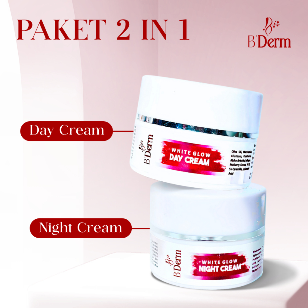 B'Derm | White Glow Day & Night Cream (2 in 1) - Niacinamide / Ceramide / Collagen / Hyaluronic Acid
