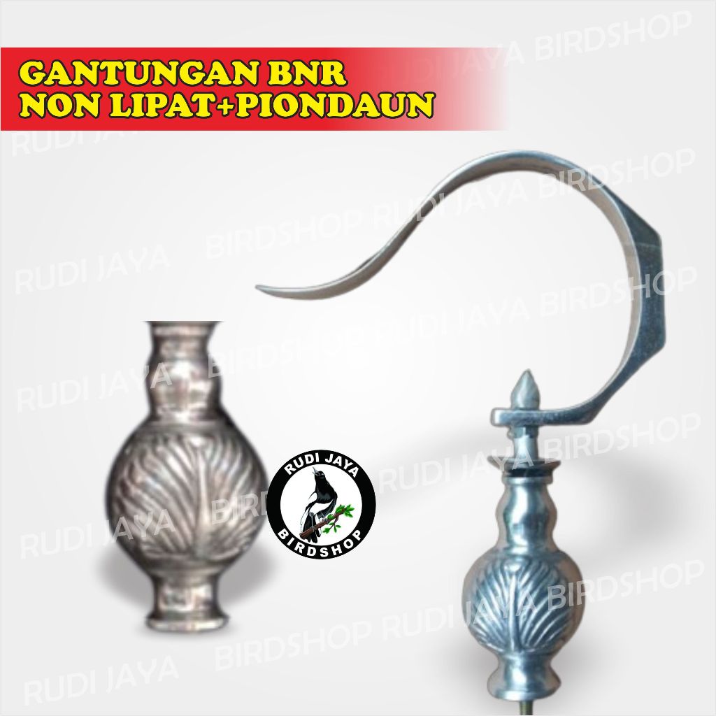 GANTUNGAN BNR NON LIPAT LENGKAP PION DAUN SILVER UNTUK CANTOLAN SANGKAR KOTAK BURUNG KACER KENARI CE