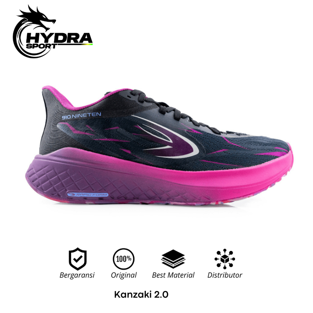 Hydra - 910 Nineten KANZAKI 2.0 - HITAM/UNGU/MAGENTA