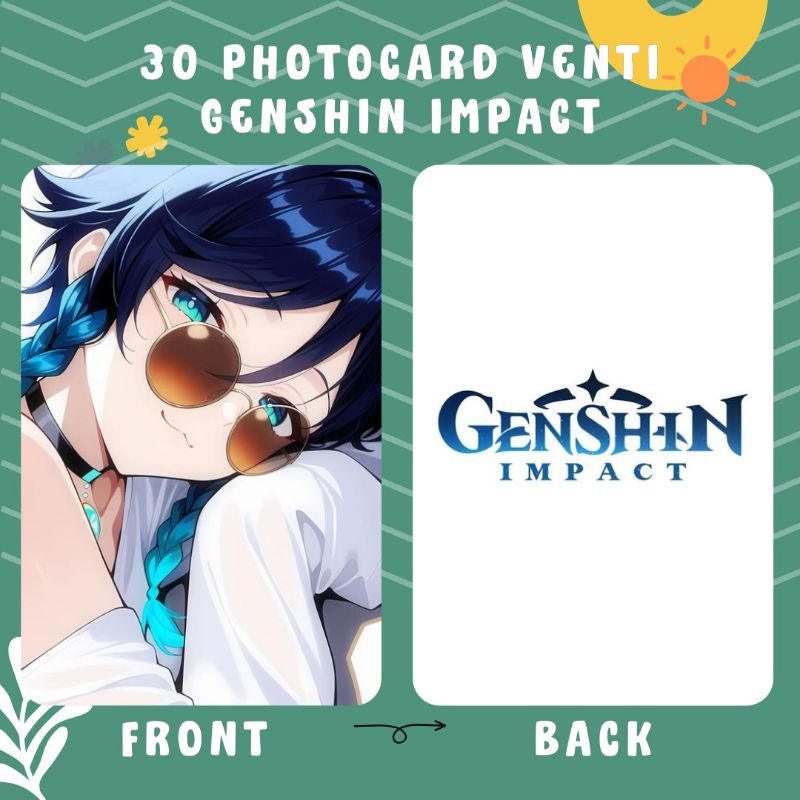 [30 PCS] PHOTOCARD VENTI GENSHIN IMPACT DOUBLE SIDE 340 GSM TERMURAH