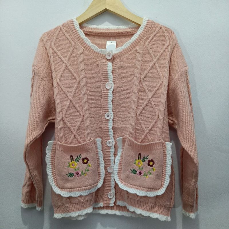 NEW Cardigan Rajut Motif Floral
